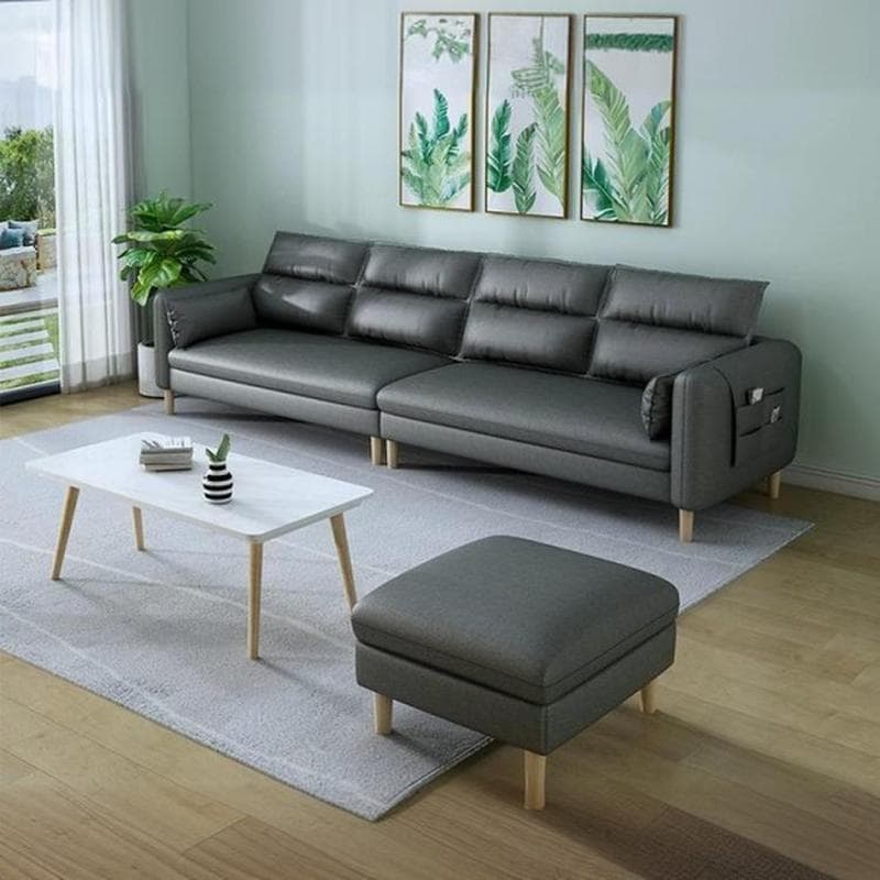 Modern Square Arm Storage Sofas with Loose Back and Ottoman for Living Room - image 5