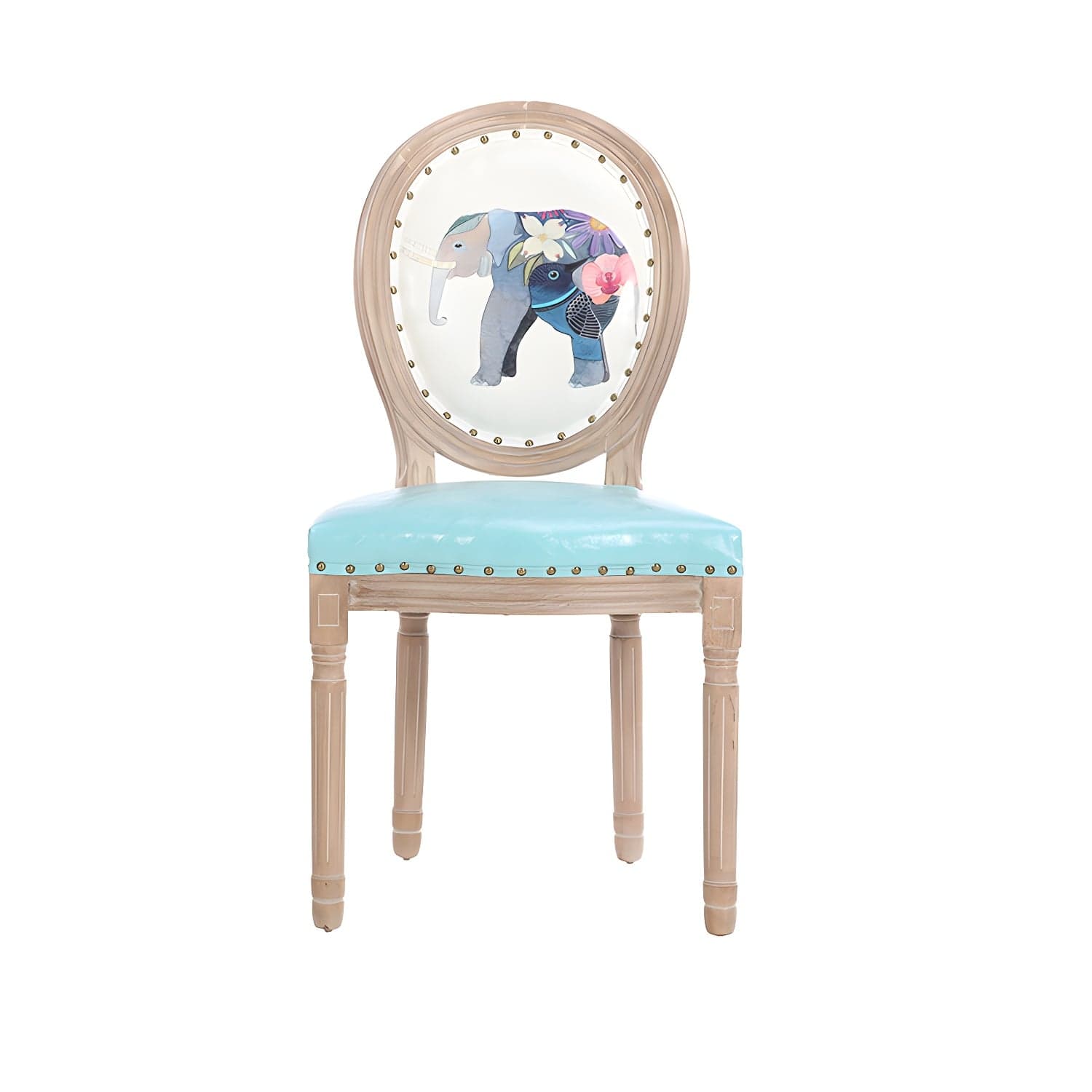 French Country Upholstered Armless Chair Home Solid Wood Dining Chair - image 3