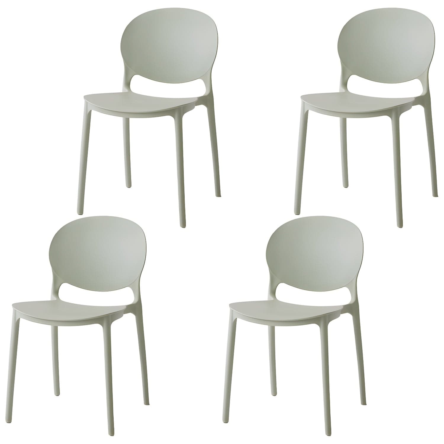 Modern Style Stackable Plastic Chair Open Back Dining Side Chair (Set of 4) - image 7