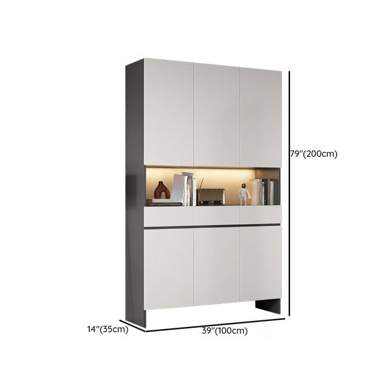 Trendy Rectangle Accent Cabinet with Hutch, Changeable Shelf, Groove Handles, Multi-Color Top, and Soft Close Drawer - image 15