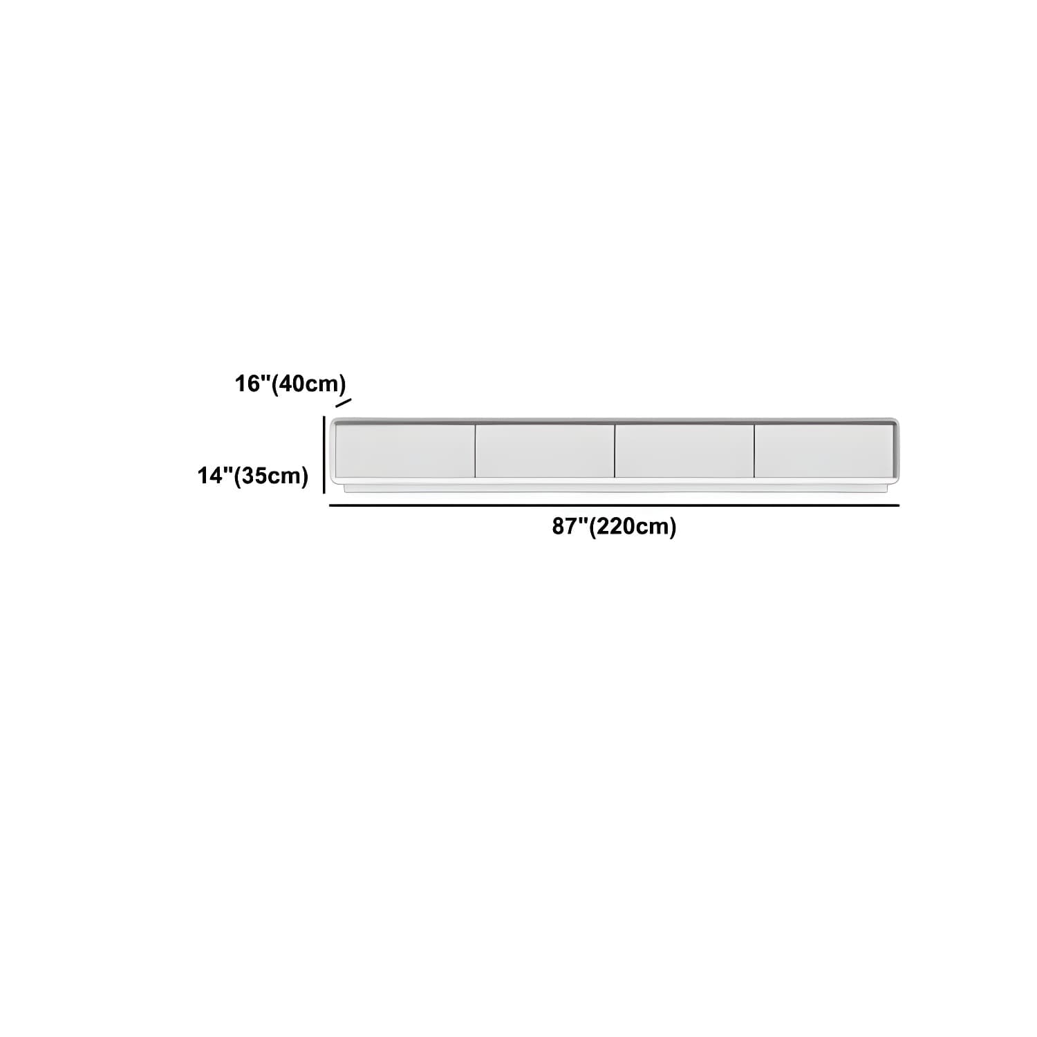 16 - Inch D White TV Console with Glide Drawer Included , Contemporary TV Stand - image 15