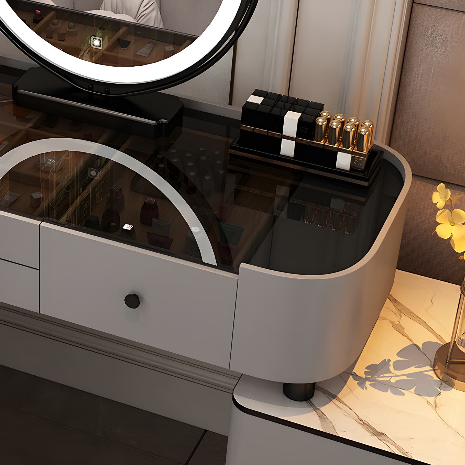 Contemporary Make-up Vanity with 4/5 Drawers,15.75 inch Wide - image 15