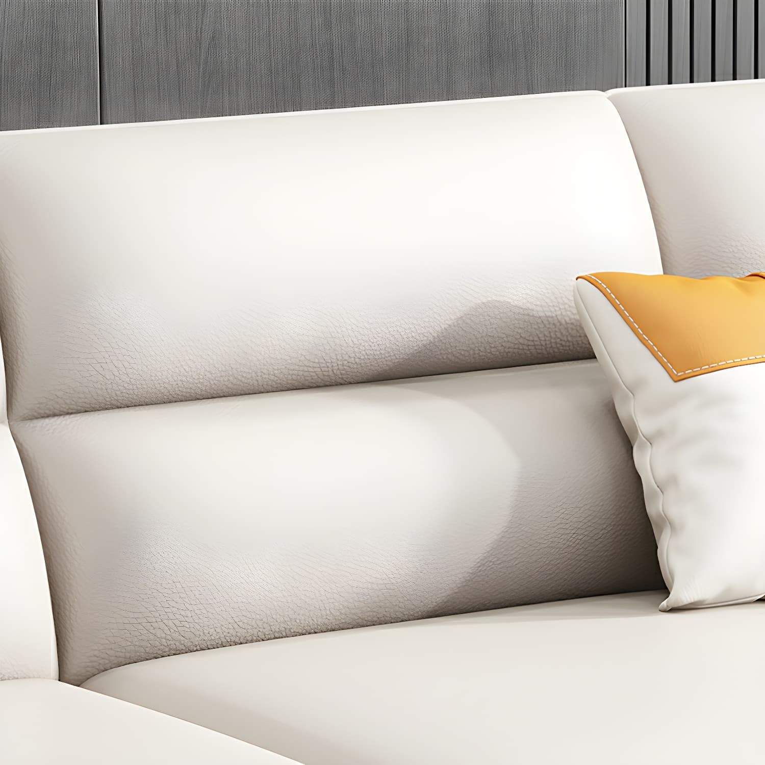 Modern Beige Stationary Sectional Sofa in Scratching Cloth with Wood Frame and Pillow Top Arms - image 6