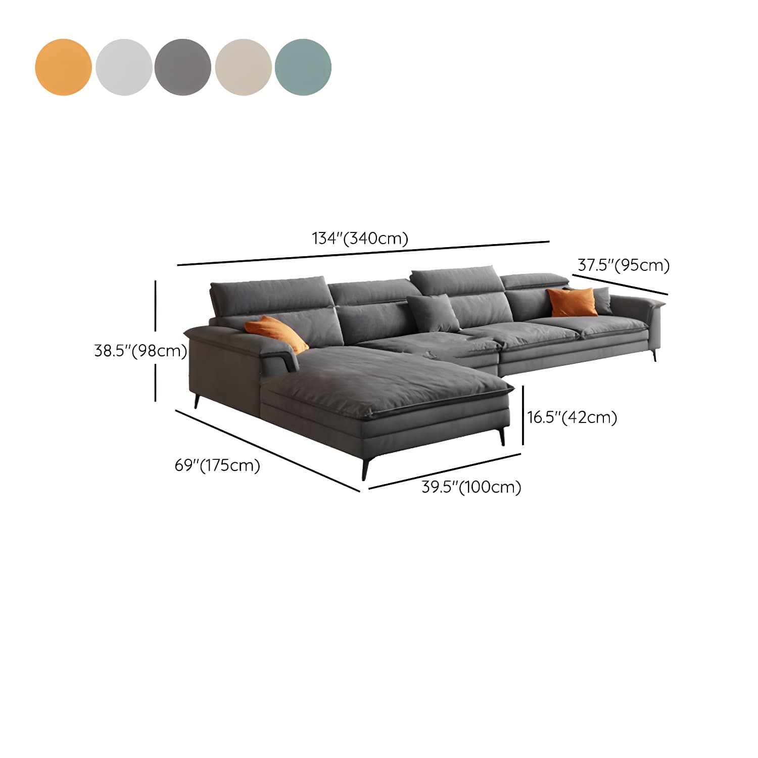 Tech Flannel Upholstered Modular Sectional Sofa in Assorted Colors - image 15