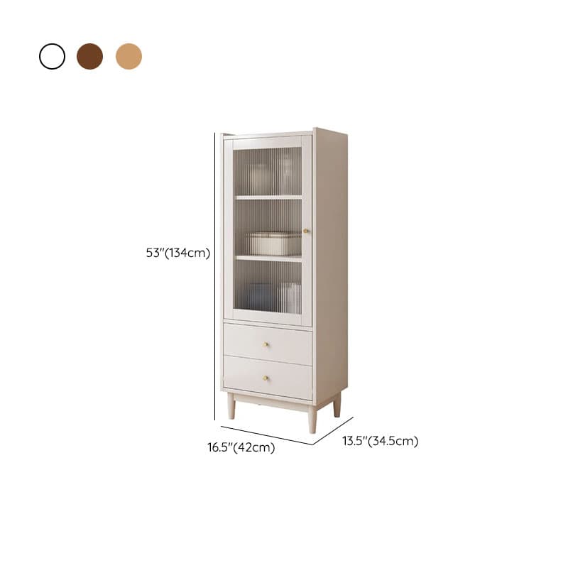 Scandinavian Solid Wood Accent Cabinet with Glass Door, 1 Cabinet and 2 Drawers for Living Room - image 12