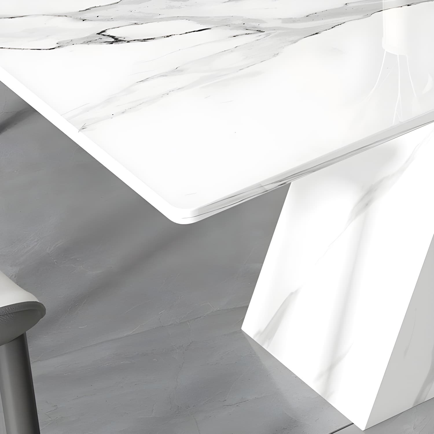 Modern White Stone Top Dinette Table Set 1/4/5/7 Pieces Dining Set with Padded Chairs - image 6