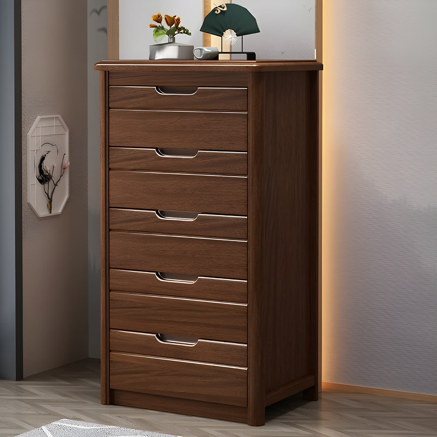 Modern Rectangle Side Cabinet Soft Close Drawers Wood Storage Cabinet - image 7
