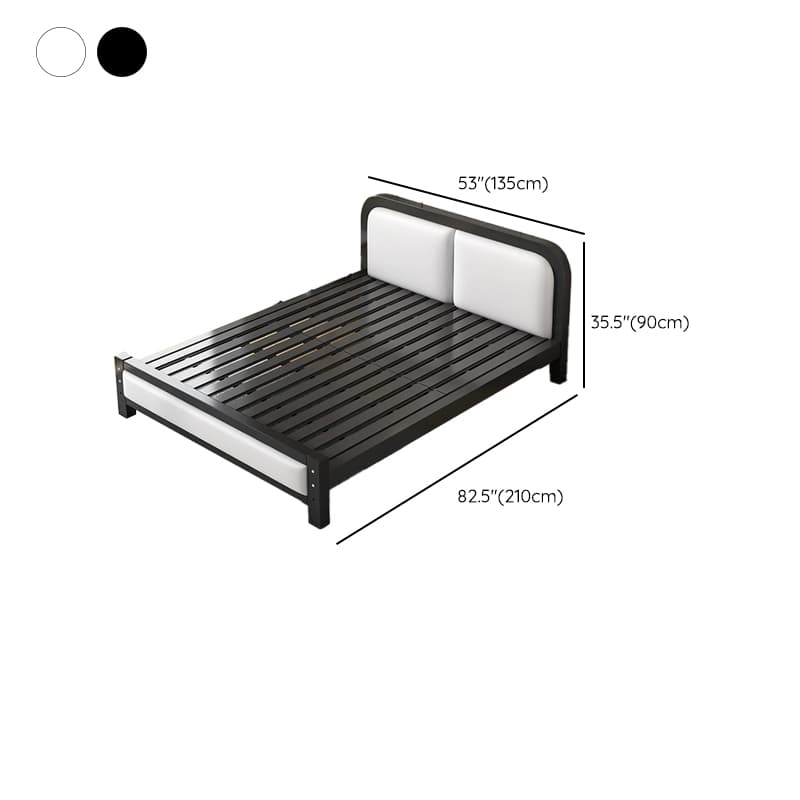 Modern Metal Panel Bed in White/Midnight Black with Easy Assembly - image 14
