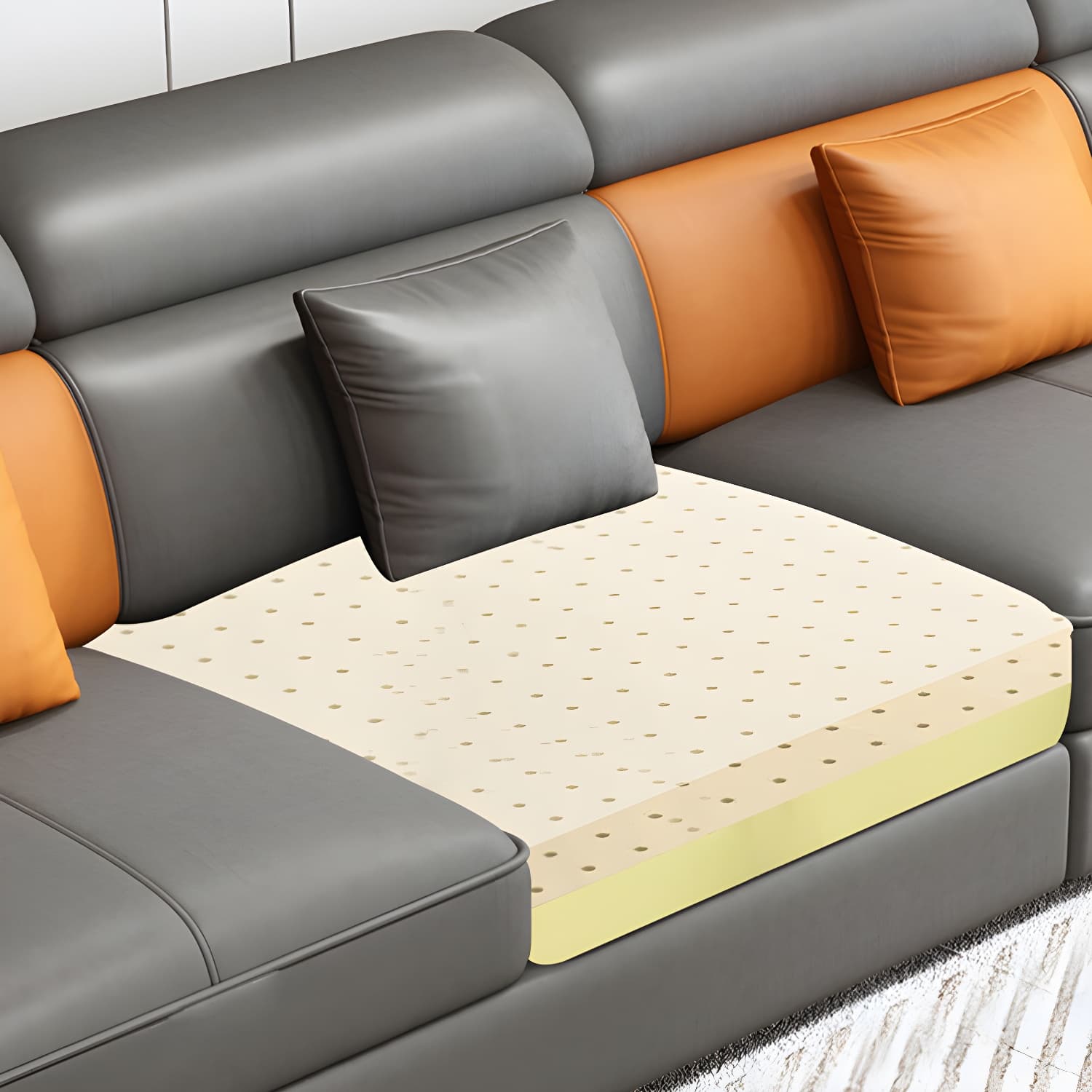 Modern Wood L-Shaped Sectional Sofa with Pillow Top Arm and Cushion Back - image 15