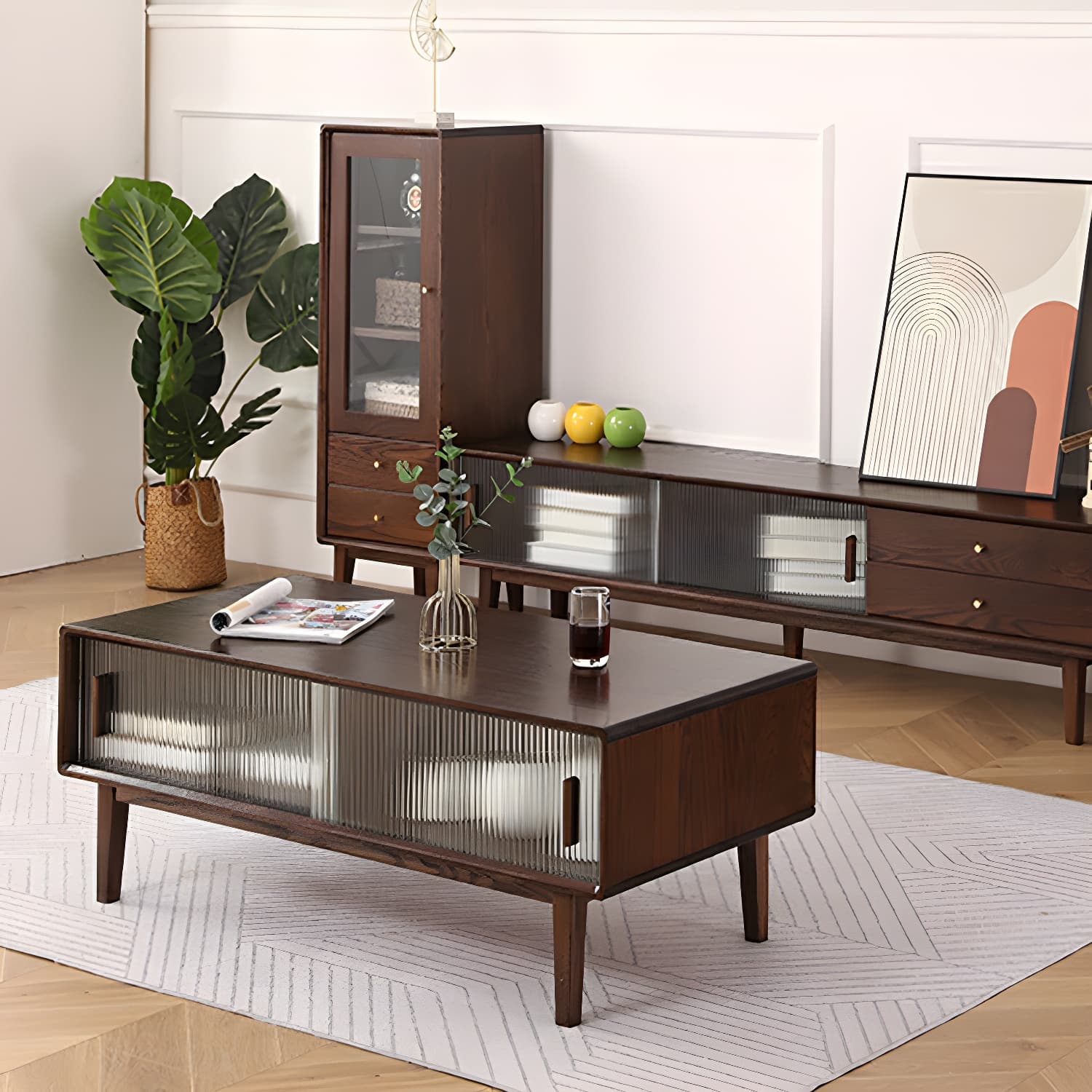 Scandinavian TV Stand with Low Height and the Cabinet Storage - image 4