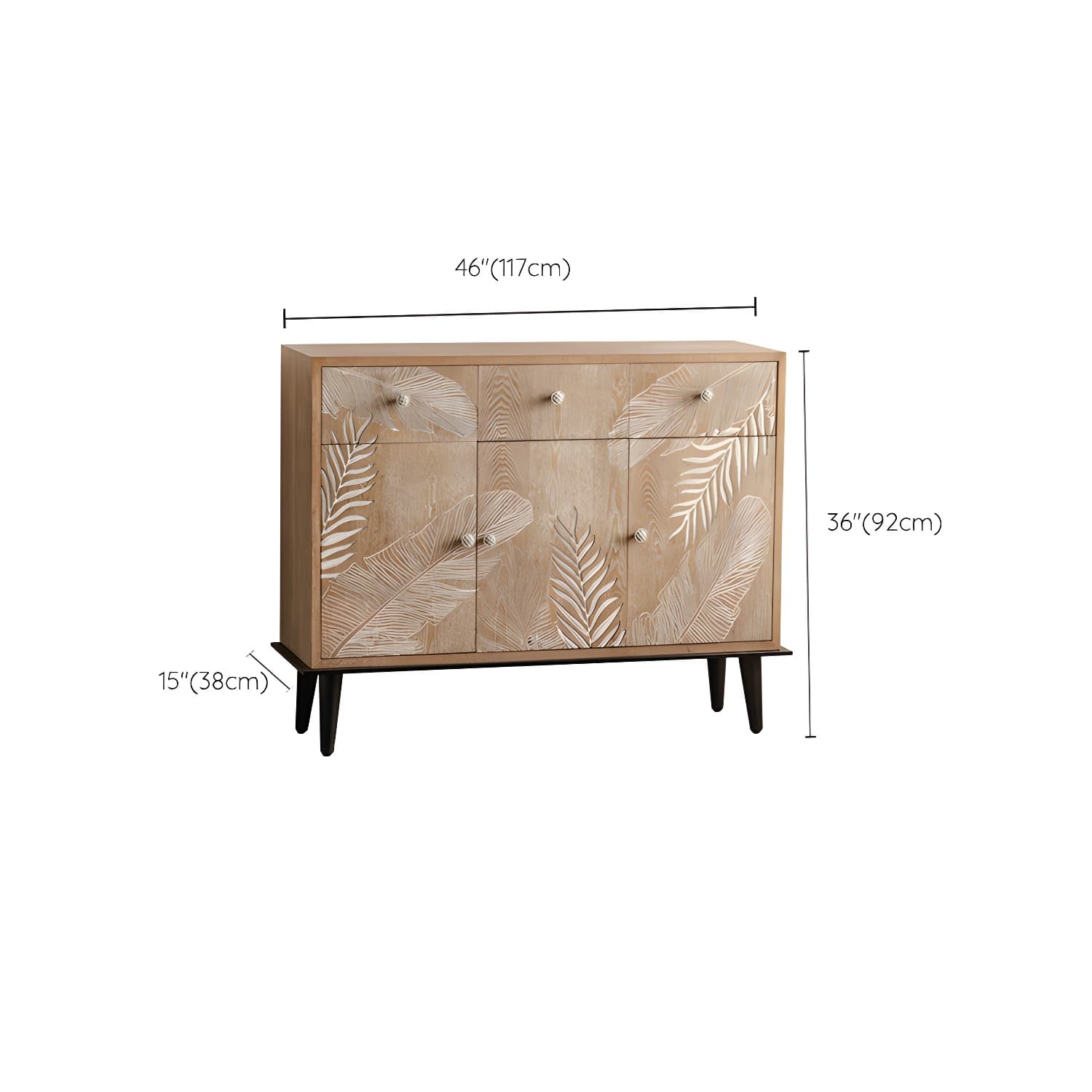 Modern Standard Storage Cabinet Solid Wood Cabinet with Drawer - image 17