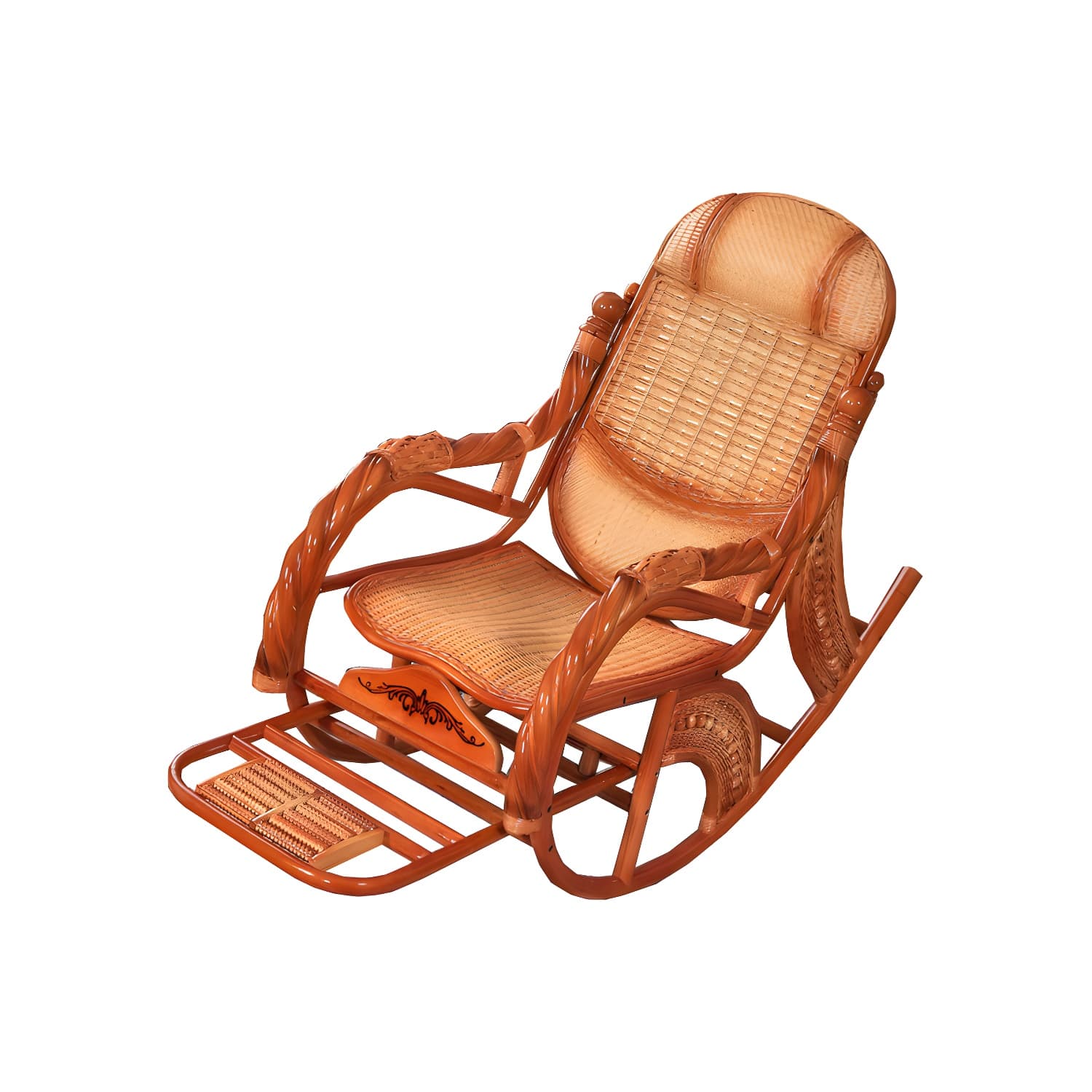 Mid Century Modern Recliner Chair Rattan/Wicker Recliner Chair for Living Room - image 23