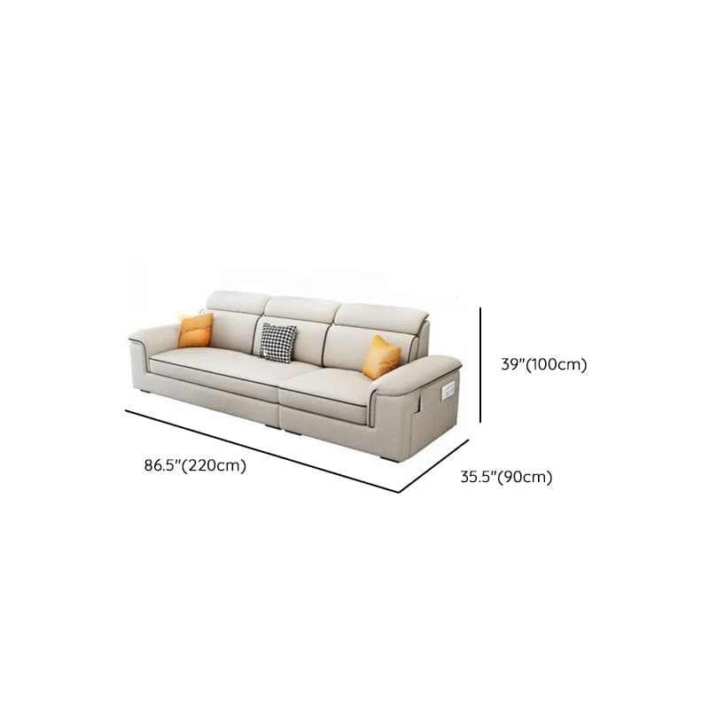 Casual L-Shape Stain Resistant Cream Sofa Recliner with Left/Right Hand Facing Square Arm and Chaise Component - image 6