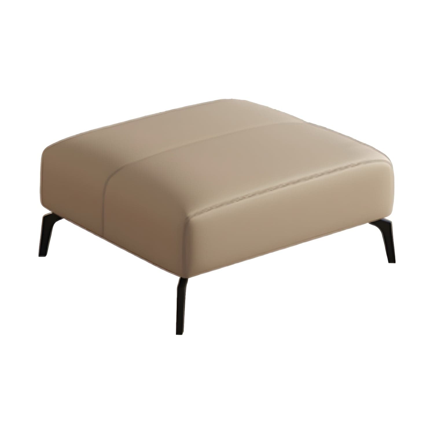 Modern Genuine Leather Sectional Sofa with Wood Frame and Stationary Design