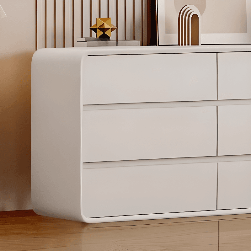 Art Deco Horizontal Console Dresser in Natural Wood with 6/8 Drawers - image 5