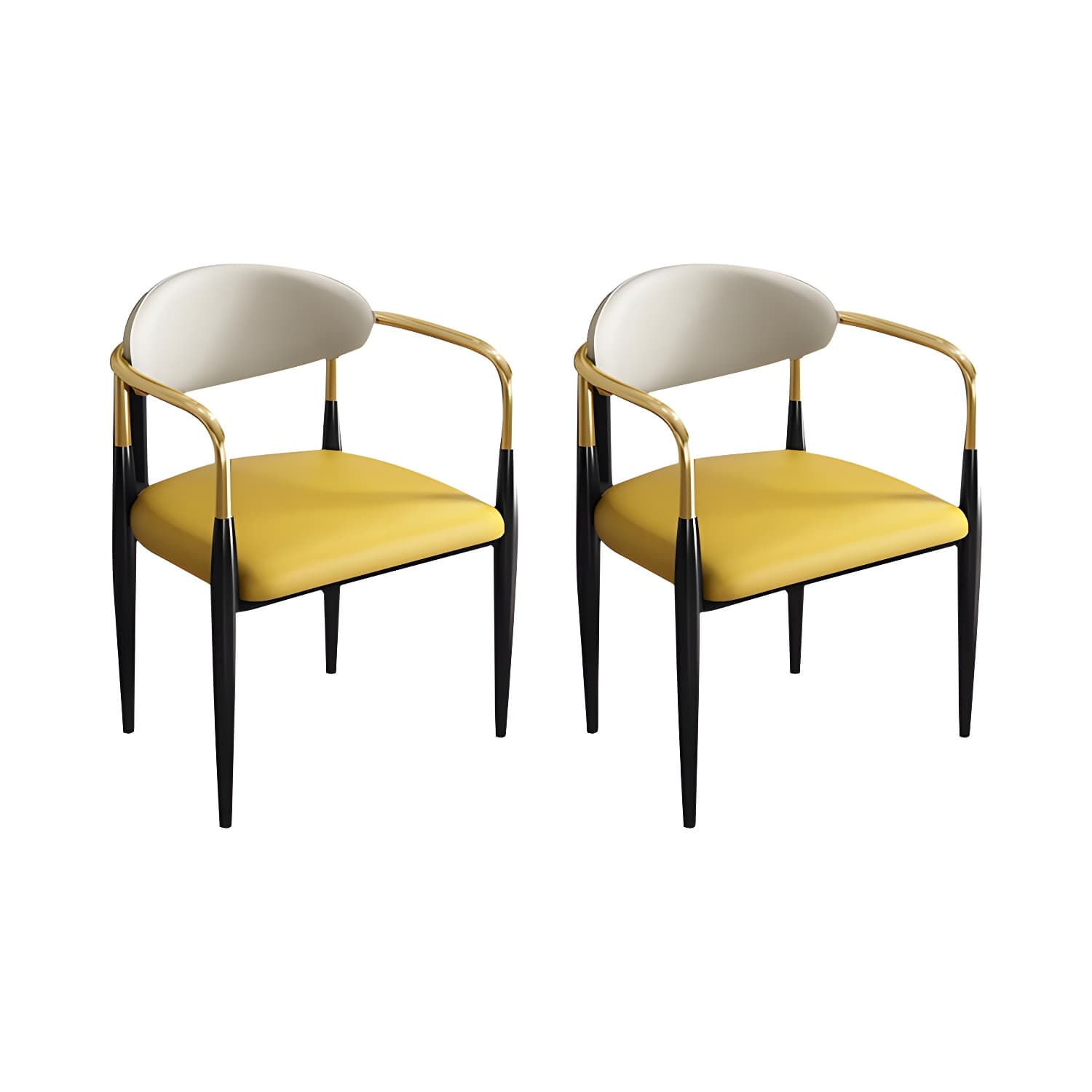 Contemporary Metal Dining Chair Black Legs Dining Room Arm Chair - image 9