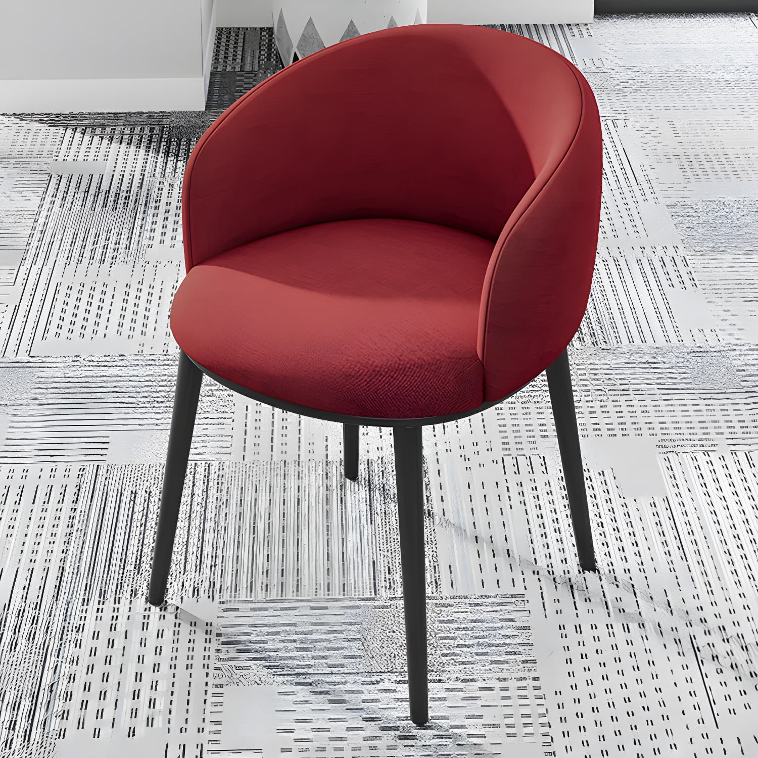 Modern Upholstered Home Arm Chair Solid Back Matte Finish Dining Chair - image 16