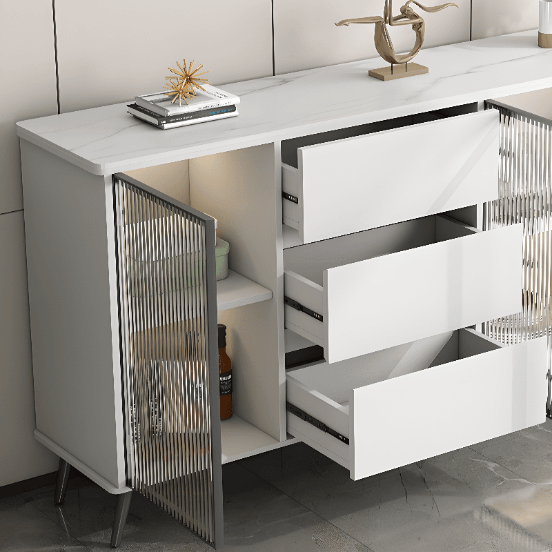 Sintered Stone Standard Ground Sideboard with Glass Doors, 3 Drawers & 1 Shelf - image 12