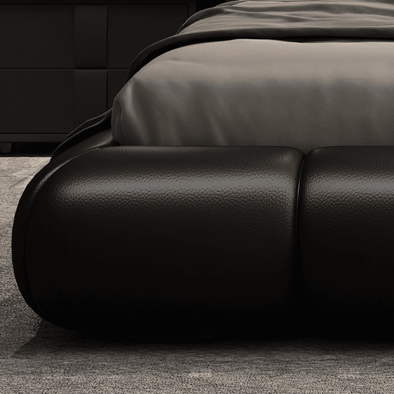 Tool-Free Assembly Padded Frame Rectangle Genuine Leather Solid Color Sponge Pallet Bed Frame for Living Room, Lift Up Storage Included/Not Included - image 8