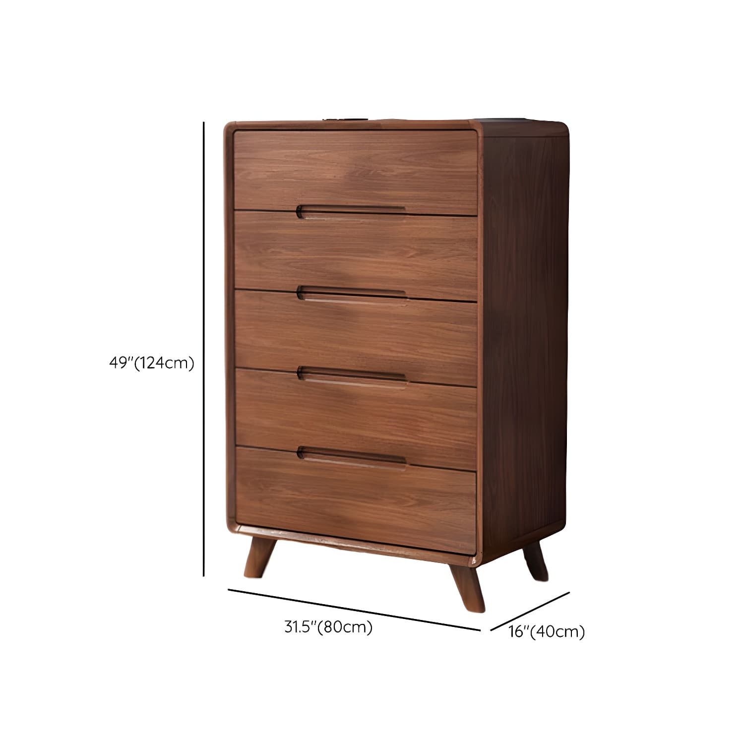 Modern Solid Wood Dresser with Narrow Profile and Drawers in Natural Finish - image 25