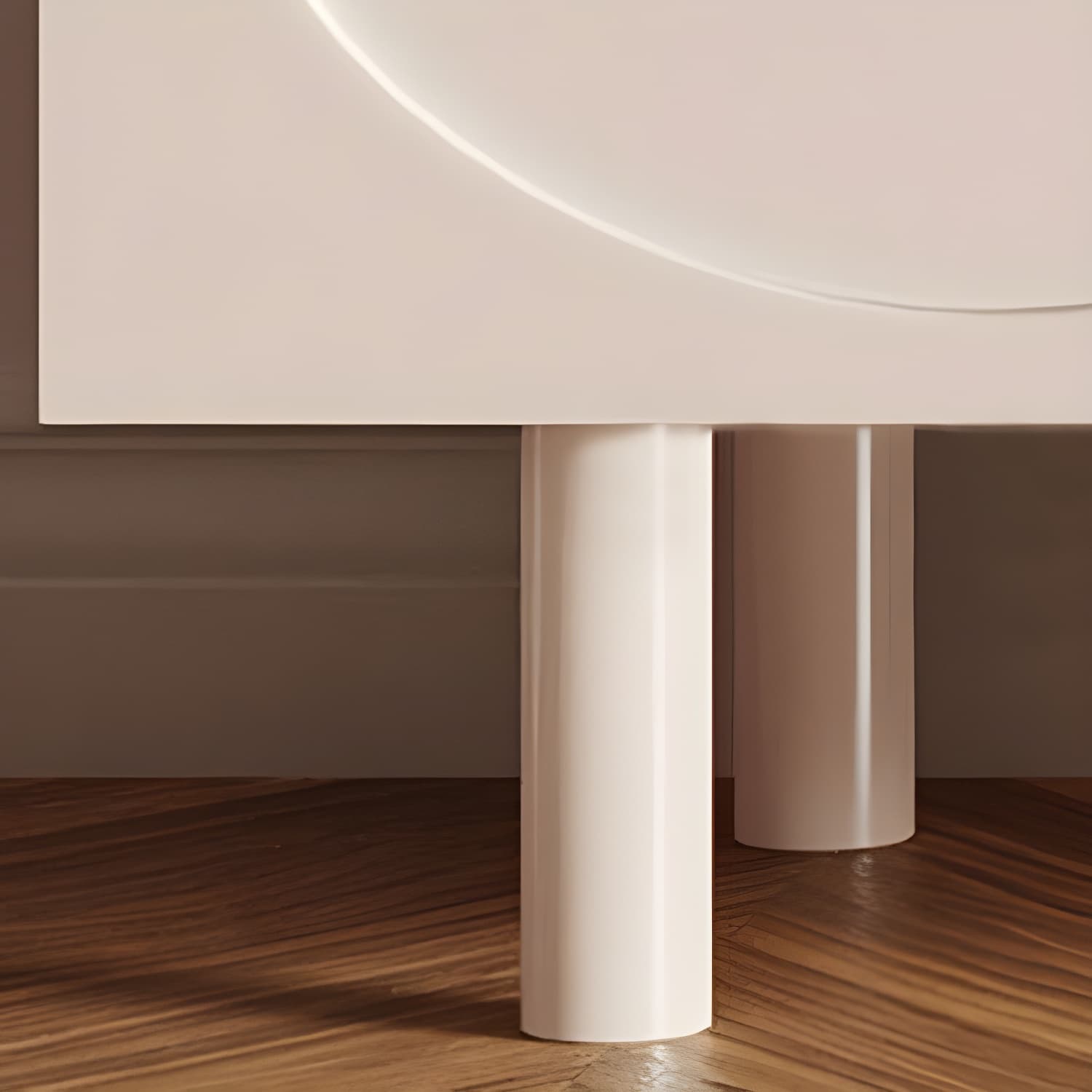 Scandinavian Cream 19.7" H TV Stand Console with Storage Cabinet - image 8