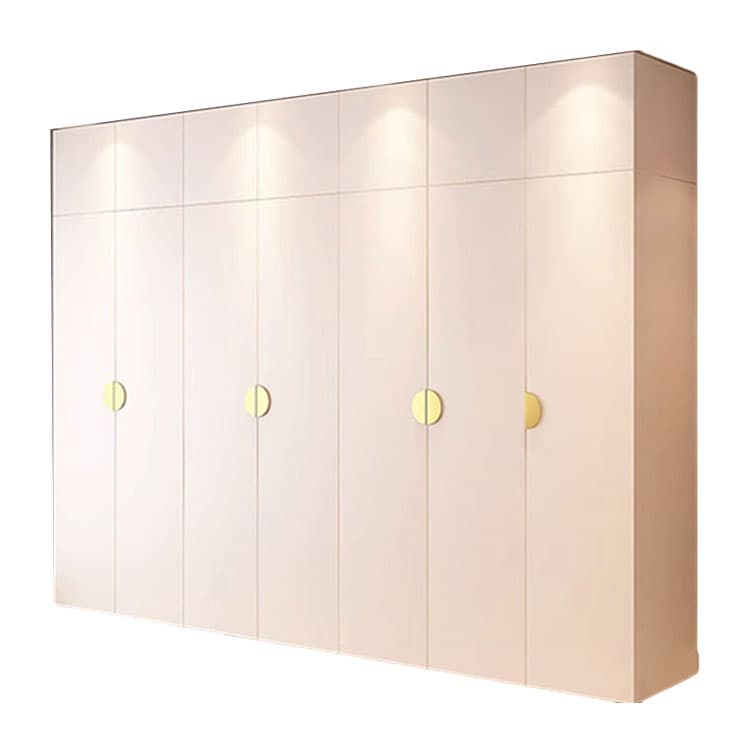 Chic White Wood Wardrobe Armoire with Clothing Rod & Shelves - image 5