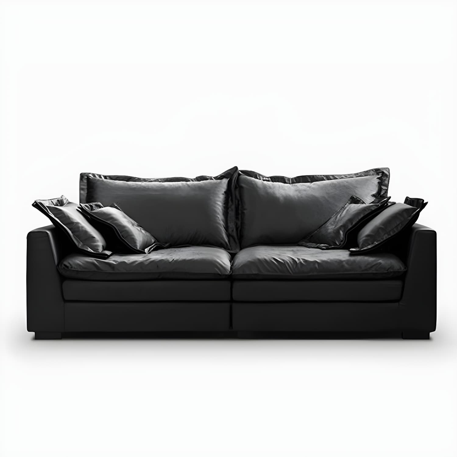 Modern Black Stationary Sectional Sofa with Wood Frame and Tech Cloth Upholstery - image 4