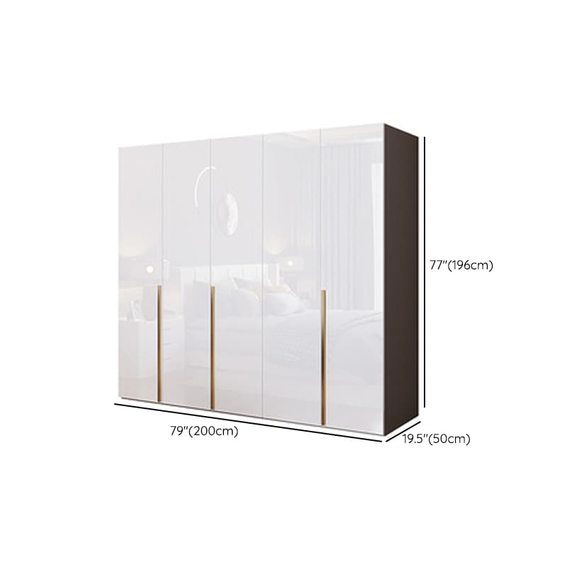 Simple Freestanding Cream Manufactured Wood Cabinet Armoire with Interior Shelves, Clothing Rod & Soft Close Drawer - image 16
