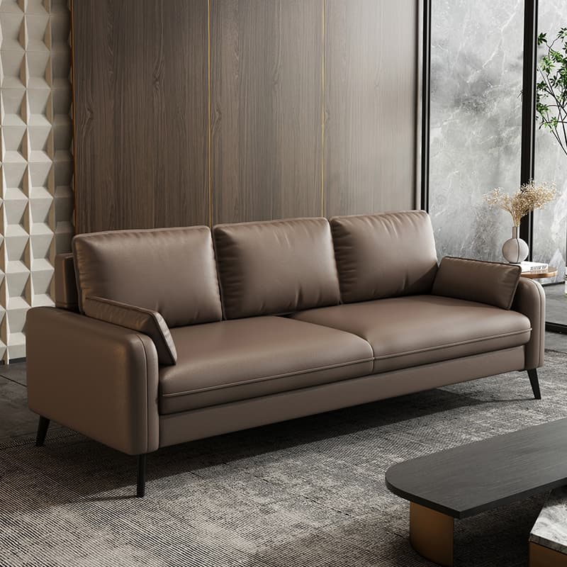 Simple Solid Color Blue/Grey/Orange Sofa with Pillow Back & Square Arm Living Spaces, Scratch Resistant