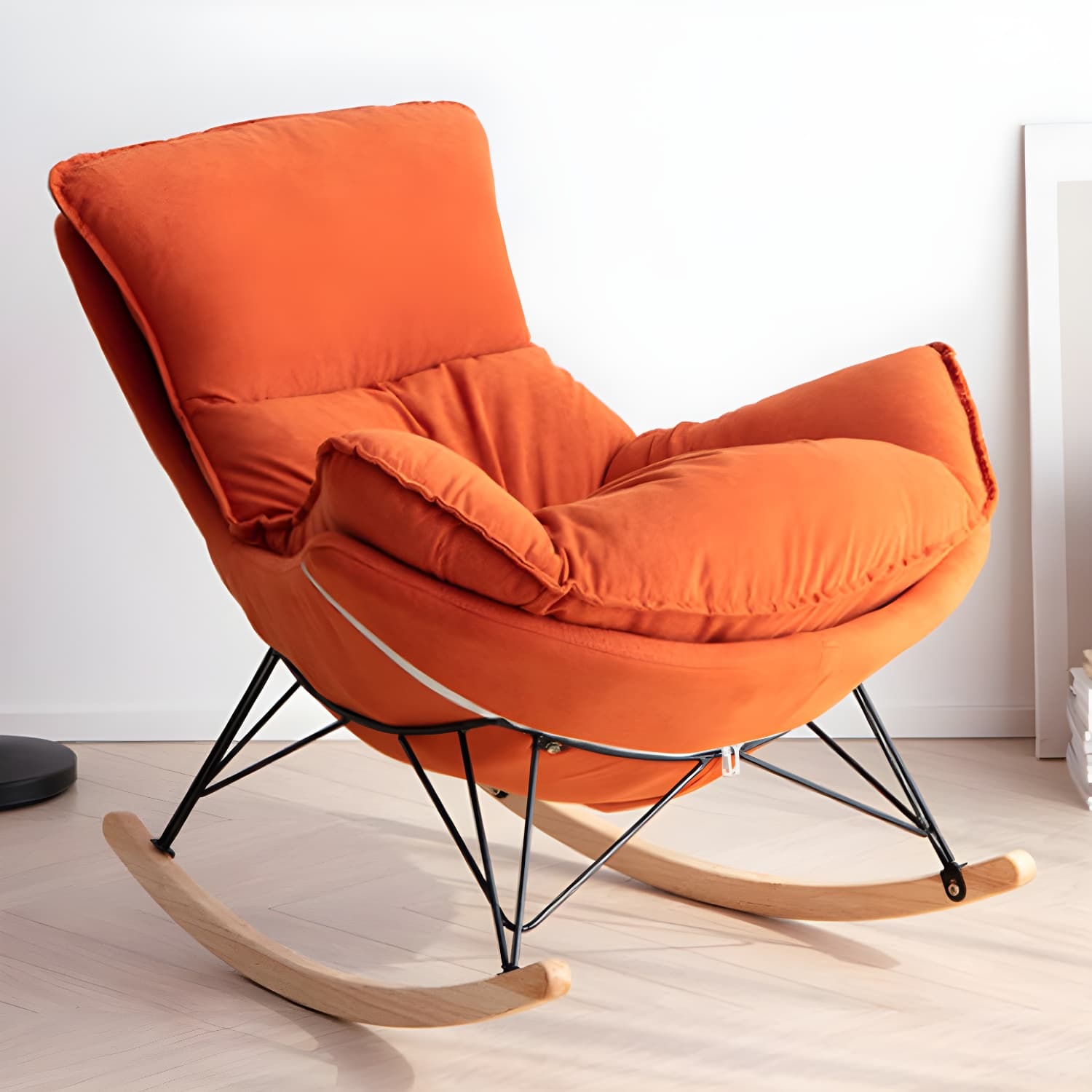 Modern Rocker Chair Upholstered with Dark legs Glider for Living Room - image 22