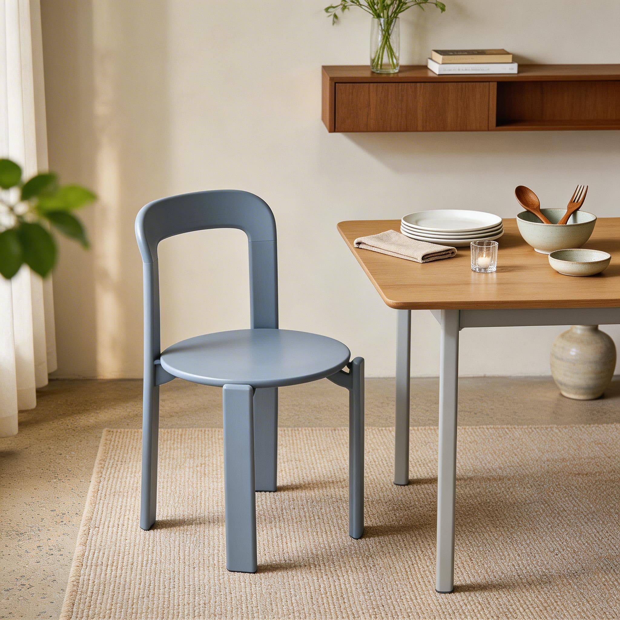 Scandinavian Natural Wood Armless Kitchen Chair 15.3inch Wide Non-Swivel 1 Piece - image 35