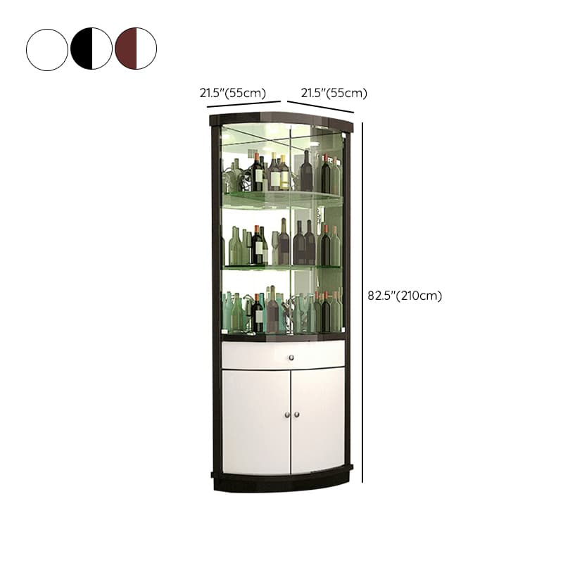Circular Corner Glass Accent Cabinet with Clear Glass Doors and 3 Shelves - image 10