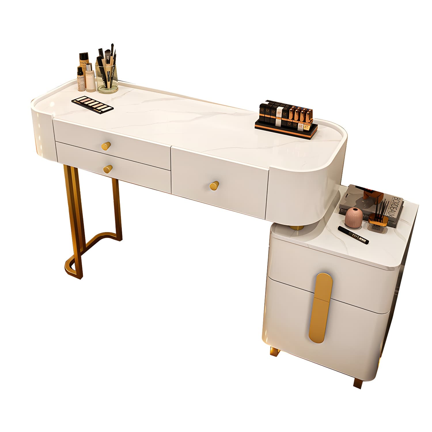 Modern Solid Wood Makeup Vanity Desk Bedroom Vanity Dressing Table Set - image 8