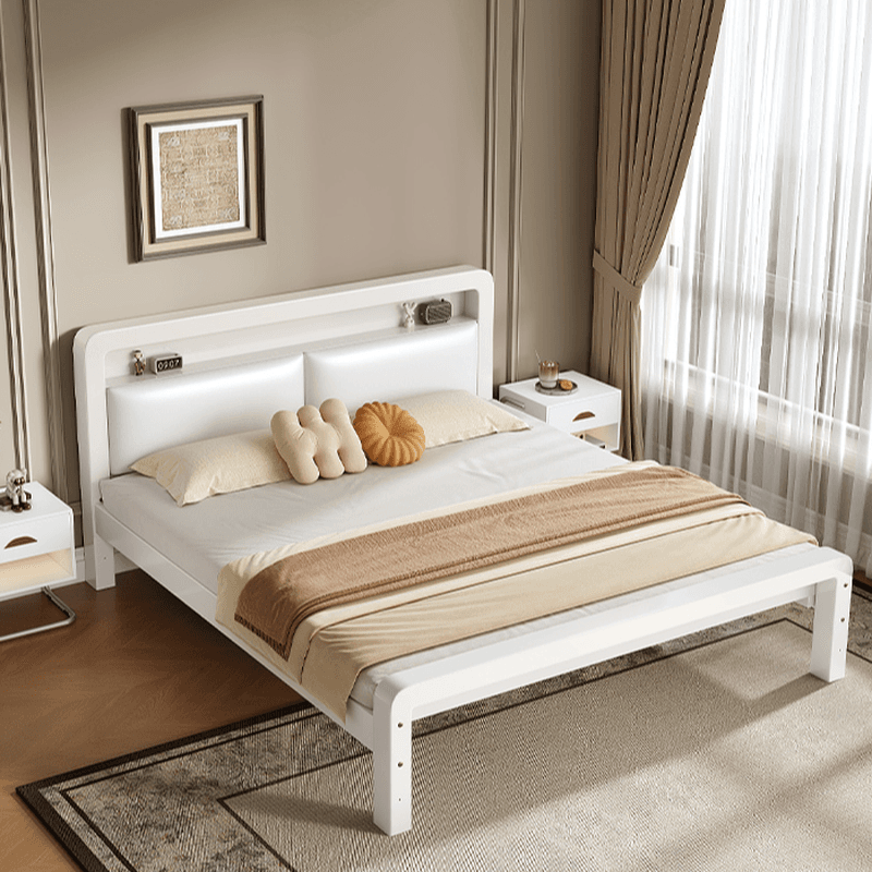 Minimalist Solid Color Storage Bed with Iron Frame and Leg for Living Room - image 8