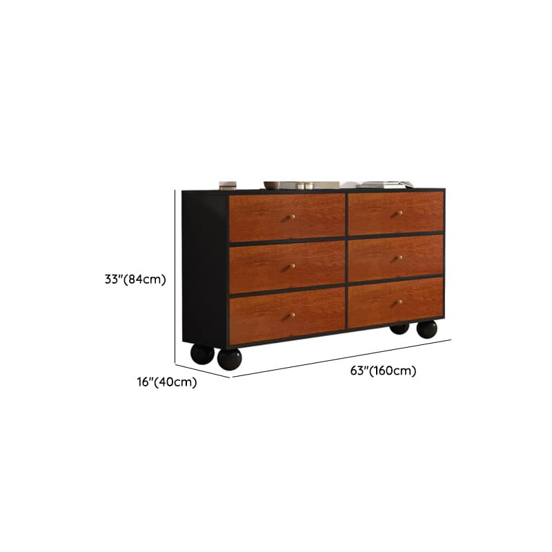Cocoa Simple Manufactured Wood Console Dresser with 6 or 9 Drawers in Horizontal or Vertical Orientation - image 10