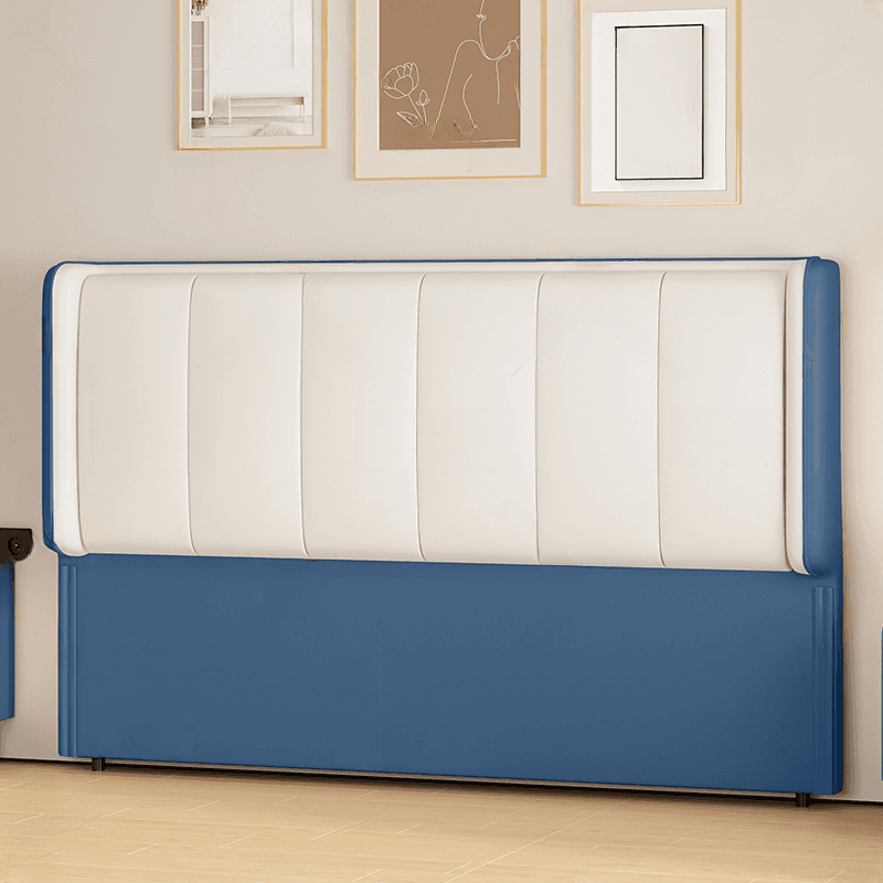Art Deco Style Panel Headboard in Timber with No Distressing, Rectangle Shape for King/Queen/Full Bed, Featuring Sponge Upholstery and Standard Height