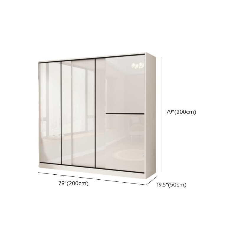 Chalk Modern Timber Self-supporting Wardrobe with Soft Close Door and Clothing Rod, Slipping Mechanism - image 16