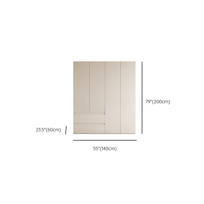 Beige Minimalist Manufactured Wood Cabinet Armoire with Soft Close Drawer, Soft Close Door, Interior Shelves, and Clothing Rod - image 9