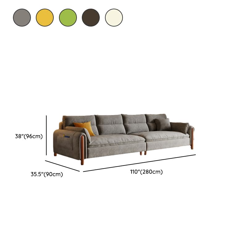 Antique Straight Sofa Chaise for 6, Horizontal Orientation with Round Arm - image 12