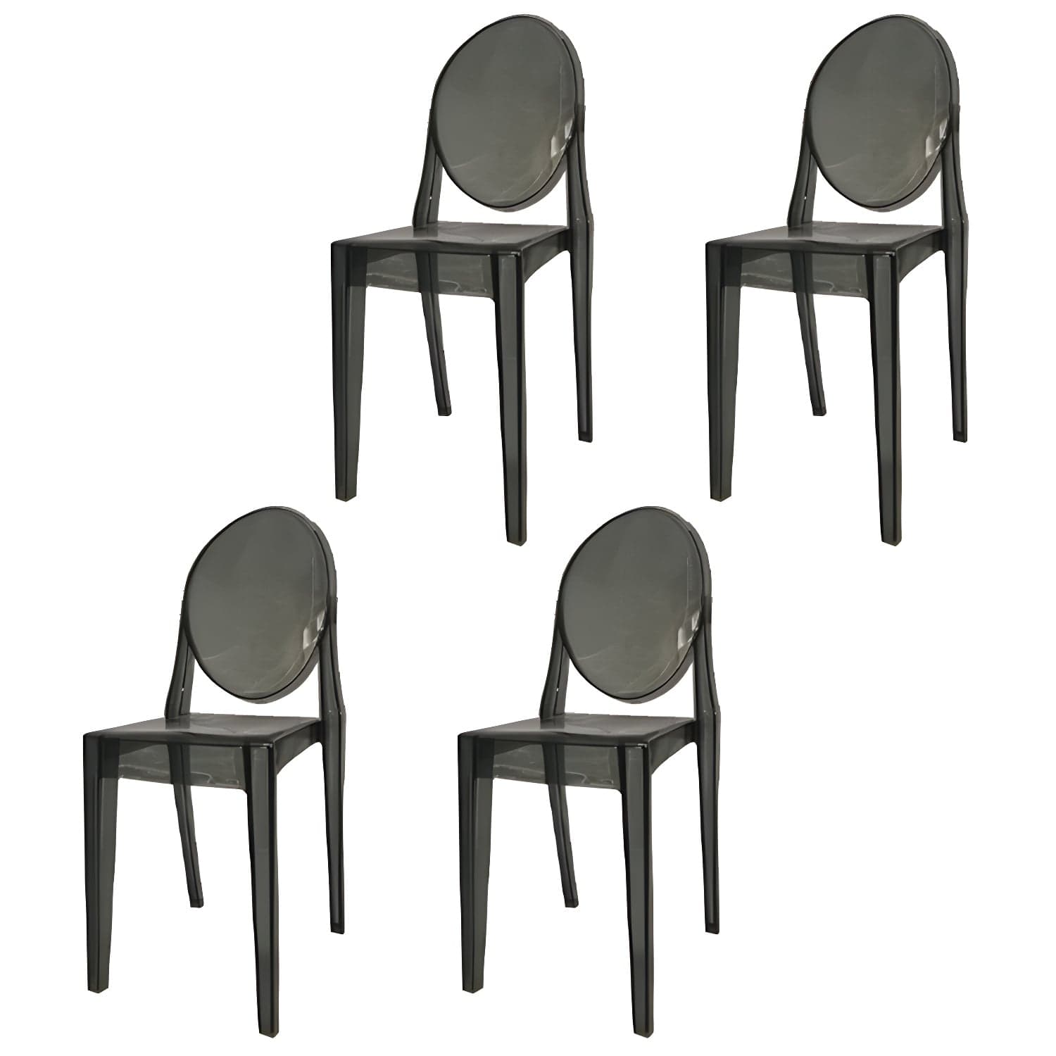 Scandinavian Winehouse Plastic Side Chair Transparent Open Dining Chair (Set of 4) - image 6
