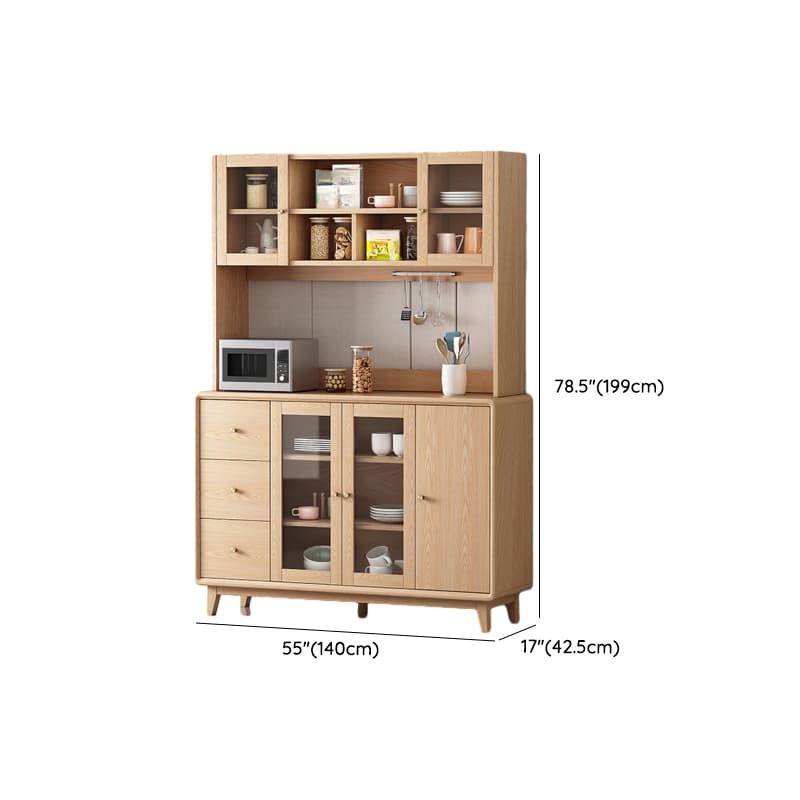 Unfinished Color Microwave Shelf Cabinet with Stemware Stand, Self-supporting in Culinary Space, Flooring Design, Kitchen Appliance Organizer, and Worktop Countertop - image 17