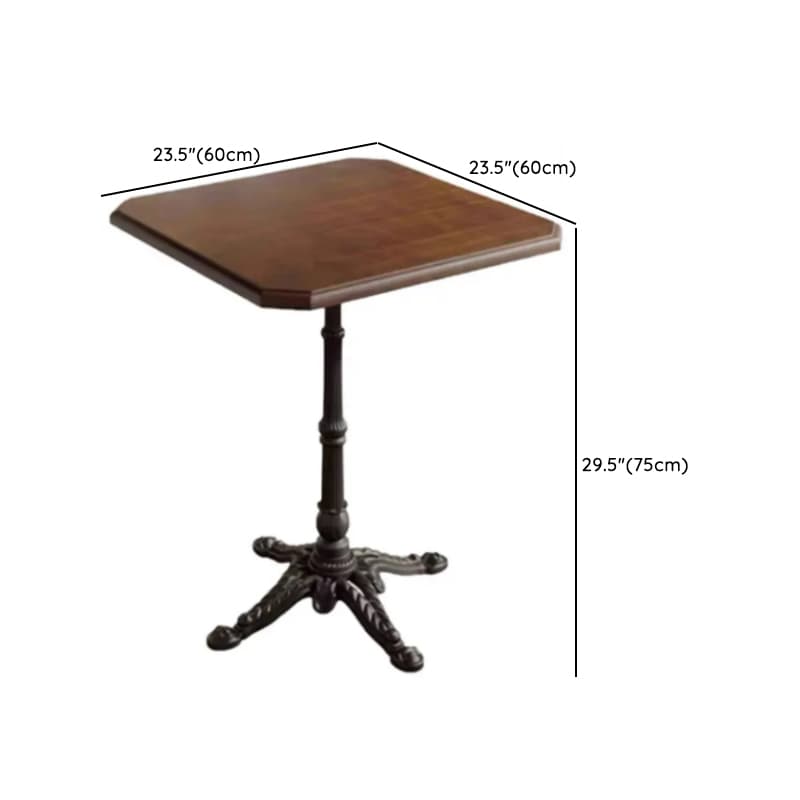 Industrial Natural Wood Finish Dining Table with a Rubber Solid Wood Tabletop and Metal Black Base - image 20