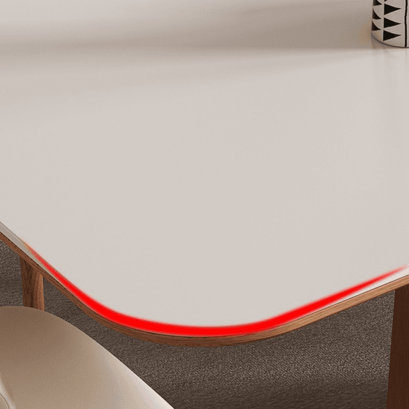 Dining Table Set with Rectangular White Slate Stone Top and Stump Base, Featuring Padded Chair with Back - image 5