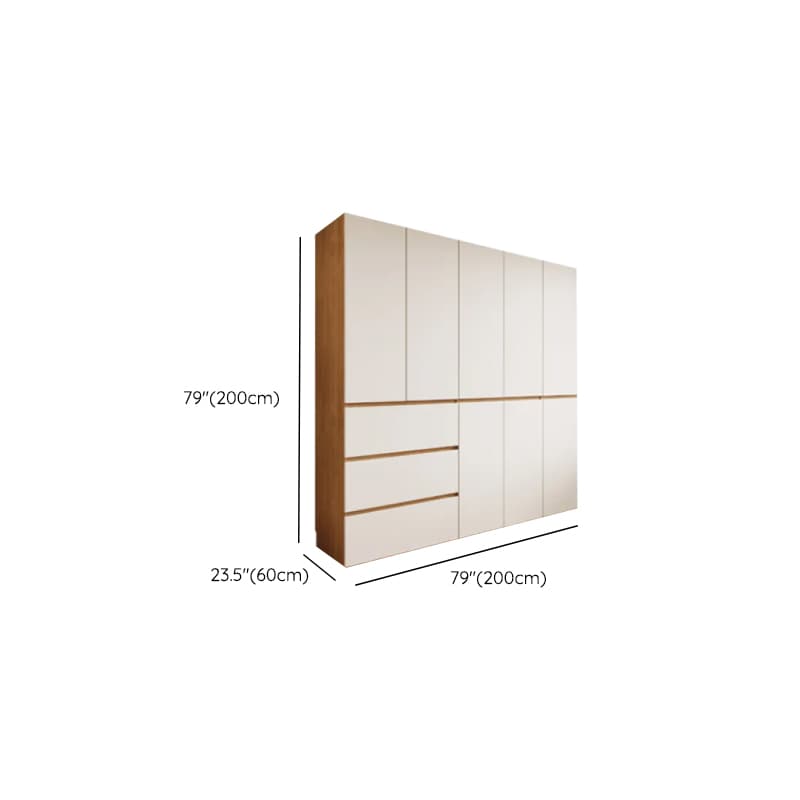 White Minimalist Laminate Wardrobe Closet with 3-Drawer/6-Drawer, Soft Close Door, Interior Shelves, and Clothing Rod - image 10