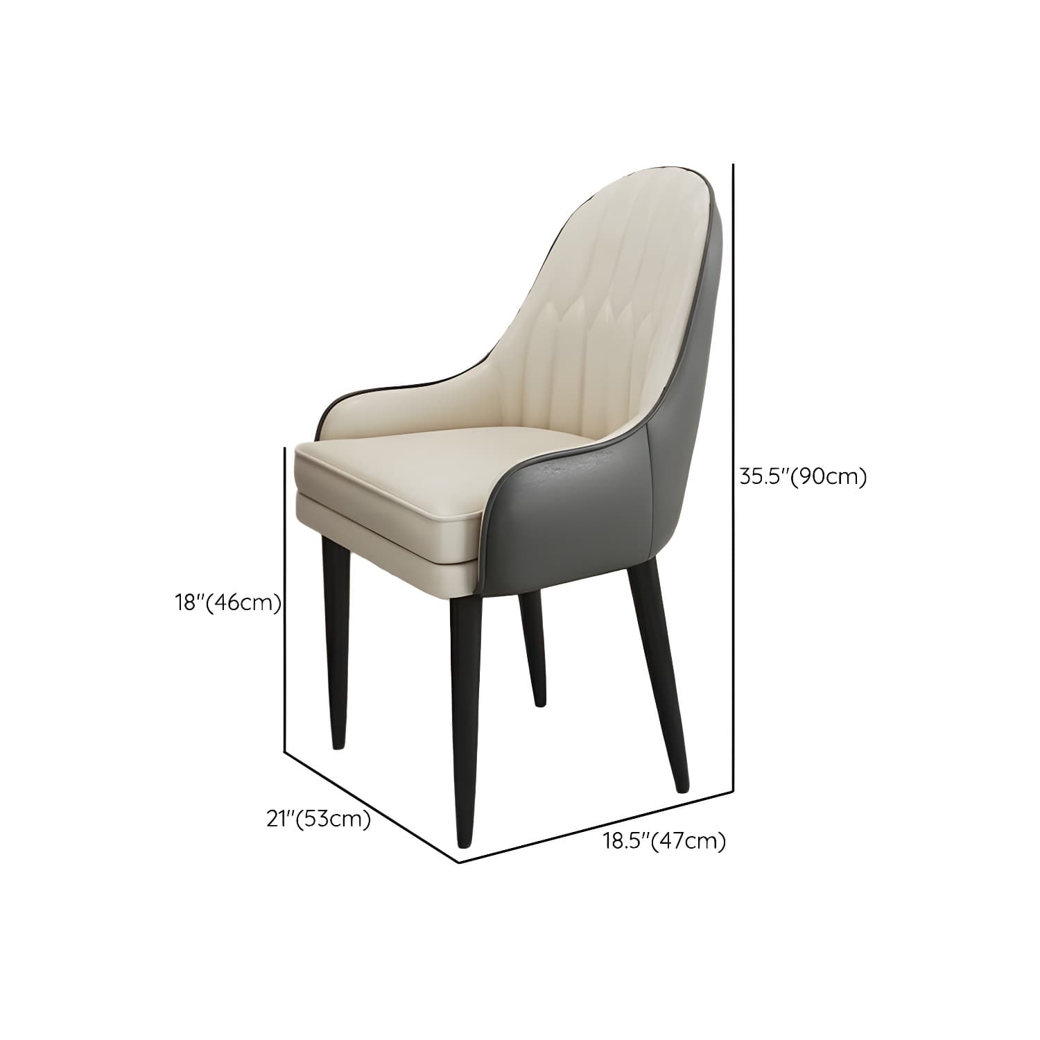 Glam Arm Chair with Upholstered Faux Leather, Solid Back, and Metal Legs - image 30