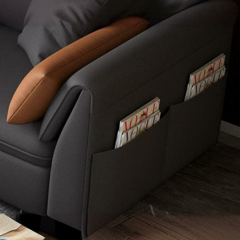 Gray Tech Cloth Large Over 109 in Pine Wood Non-Tufted Pocket Storage Gray Sectionals - image 9
