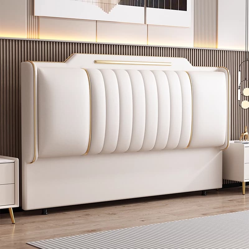 Modish Timber Framed Sponge Filling King(76"W x 80"L)/Queen(60"W x 80"L)/Full(54"W x 75"L) Standard（36-55“） Stepped No Distressing Wingback Headboard