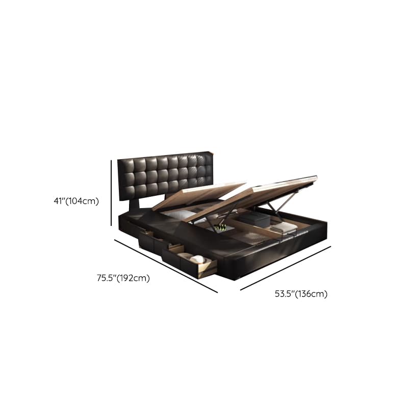 Solid Color Storage Bed with 3 Storage Boxes, Button-tufted Pine Wood Frame for Living Room - image 21