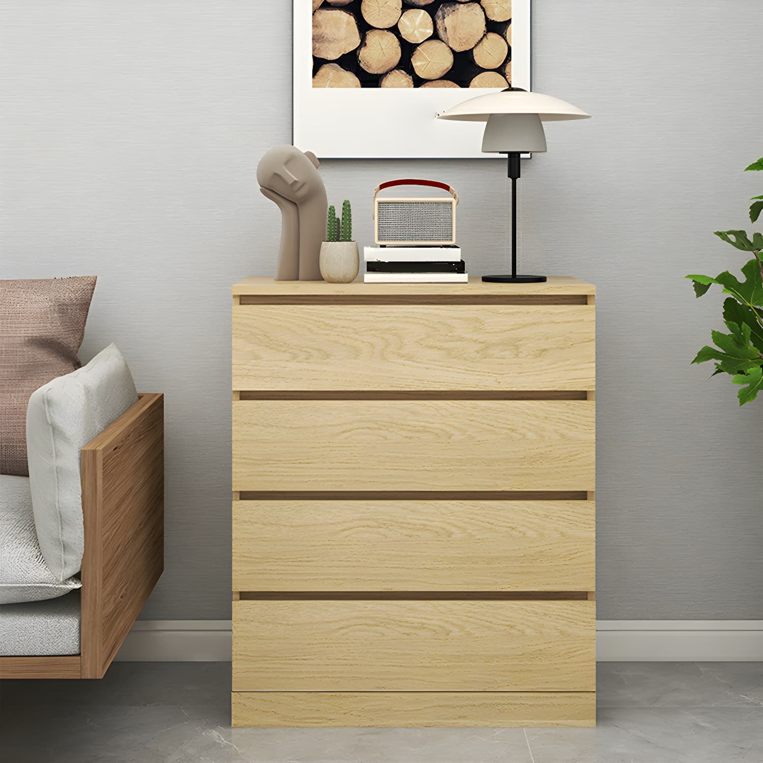 Contemporary Narrow Wood Dresser with Drawers for Living Room - image 3