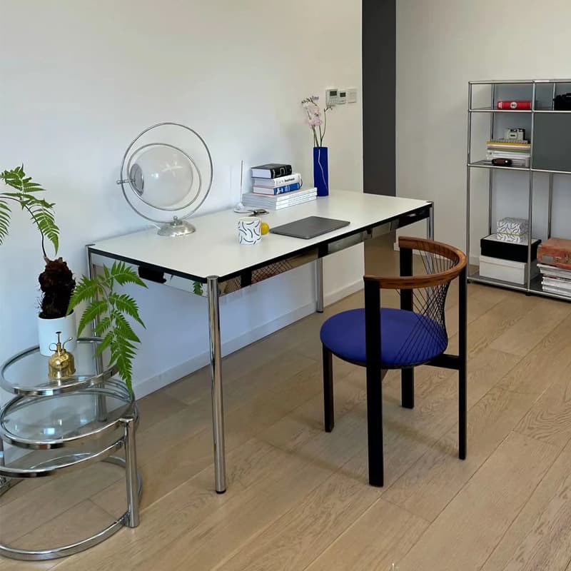 Fixed Table Standard Height Rectangular Dining Table for 8/4 People/6 People with Stainless Steel Legs and a Top in Engineered Wood in a Modern Simple Style - image 5
